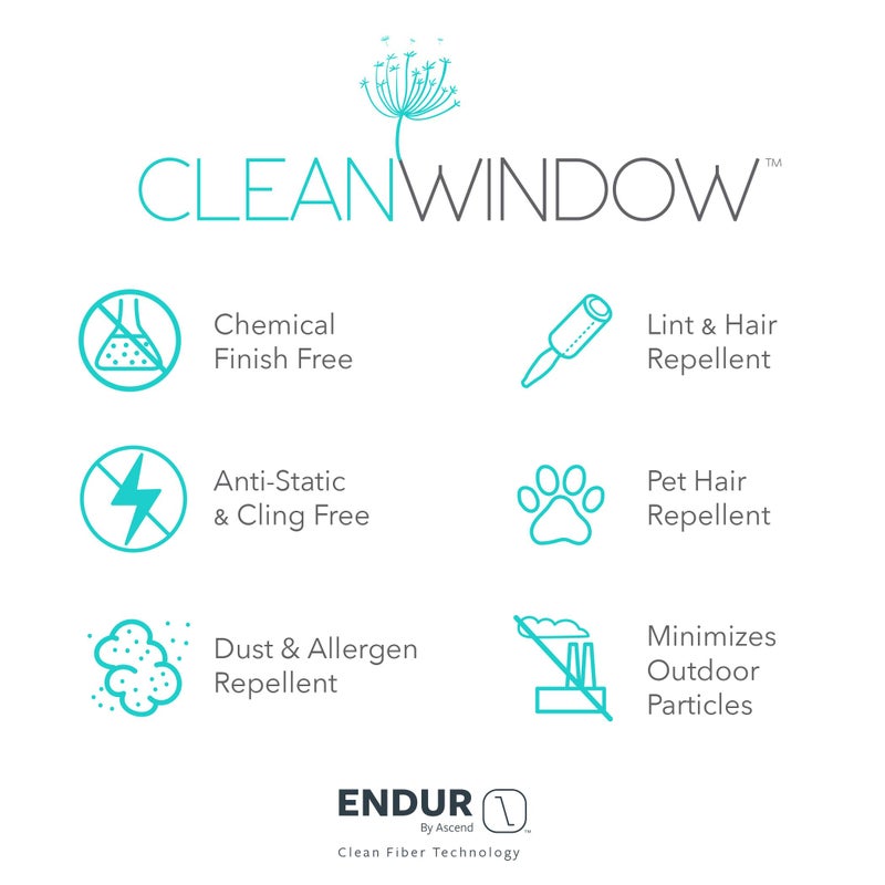 Clean Window Twill Stripe Anti-Dust Allergy/Pet Friendly Anti-Dust Sheer Curtain Panel, 52" x 95, White/Linen - Image 2